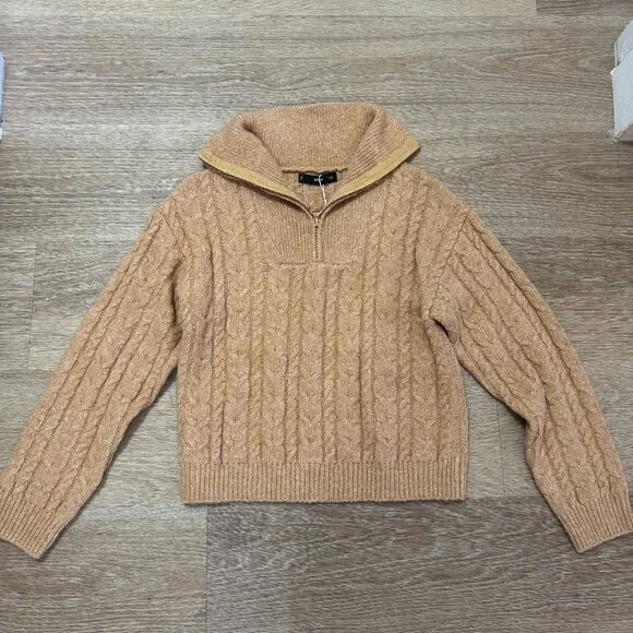 Cable Knit Zip Neck Sweater - Picture 2 of 6